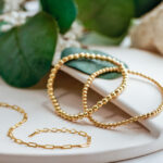 3mm Gold Filled Ball Bead Bracelet on Elastic