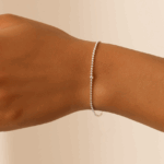 2mm Silver Ball Bead Bracelet on Elastic
