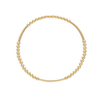 3mm Gold Filled Ball and Tube Bracelet on Elastic