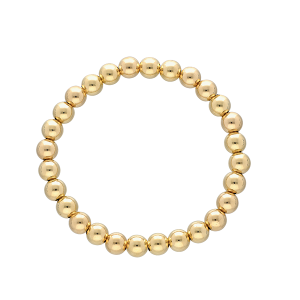 7mm Gold Filled Ball Bead Bracelet on Elastic