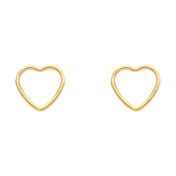 Gold Filled Hollow Heart Stud