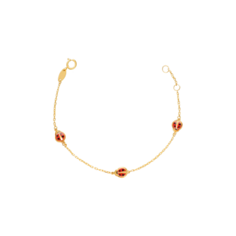 Tiny Gold Ladybug Bracelet for Kids