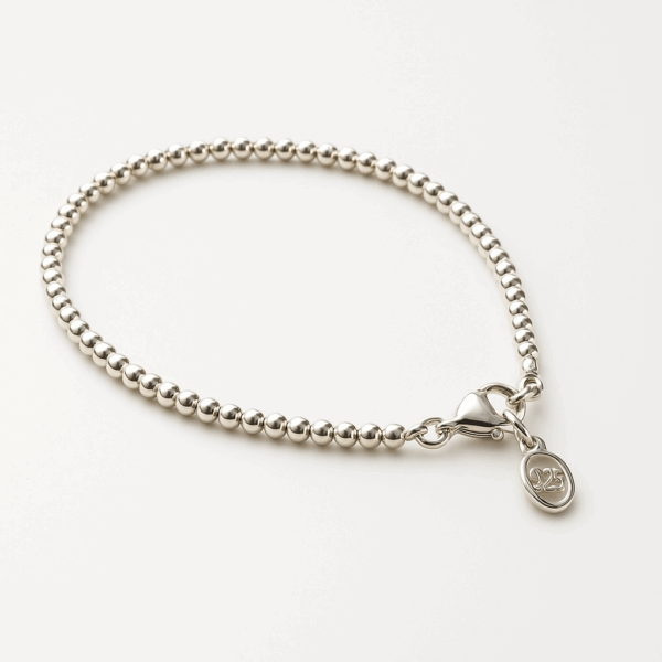 2mm Silver Ball Bead Bracelet on wire
