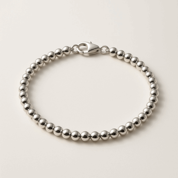 4mm Silver Ball Bead Bracelet