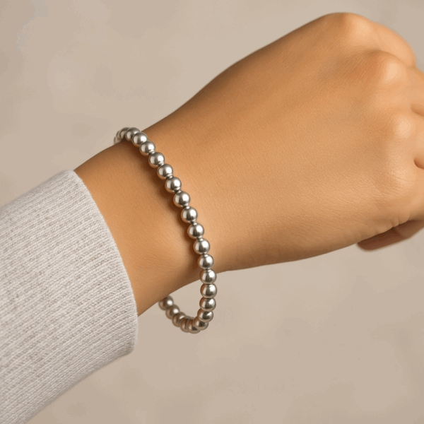 5mm Silver Ball Bead Bracelet