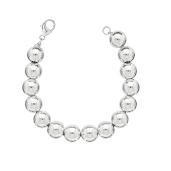 12mm Silver Ball Bead Bracelet