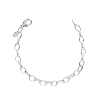 7mm Silver Paperclip Bracelet