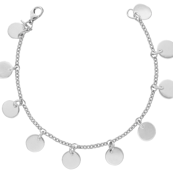 Silver Coin Chain Bracelet
