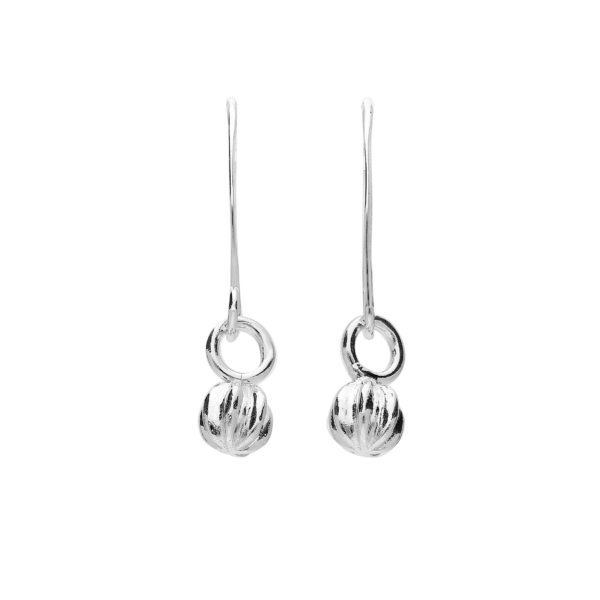 Silver Hoop and Ball Earring