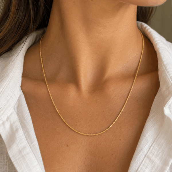 Gold Wheat Chain Necklace