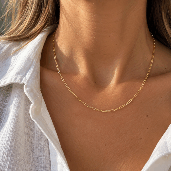 Gold Filled Paperclip Necklace