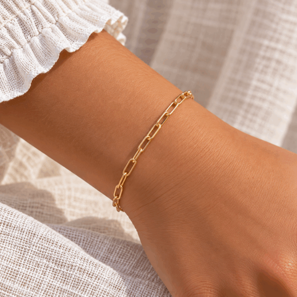 Gold Paperclip Chain Bracelet