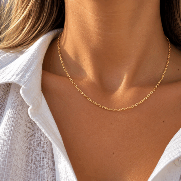 Gold Cable Chain Necklace
