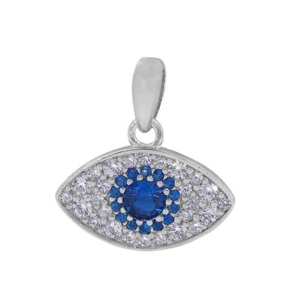 Sterling Silver Blue Stone Evil Eye Charm