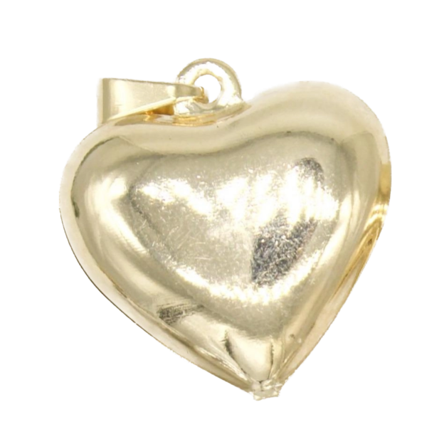 14K Gold Filled Large 3D Heart Charm