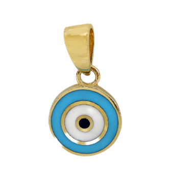 10K Gold Evil Eye Charm