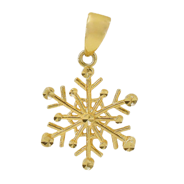 10K Gold Snowflake Charm