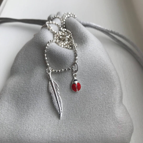 Sterling Silver Long Feather Charm