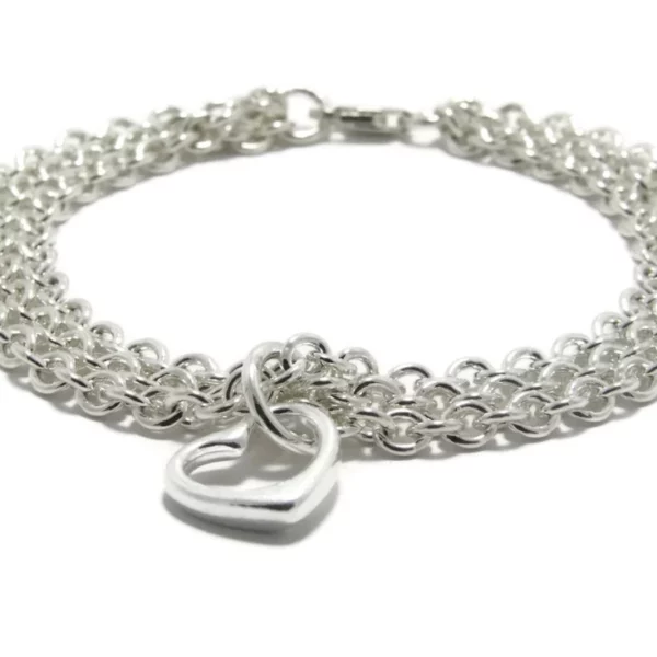 3 Layer Open Heart Bracelet