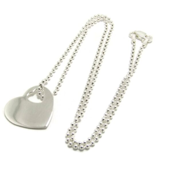 Sterling Silver Heart Tag Necklace