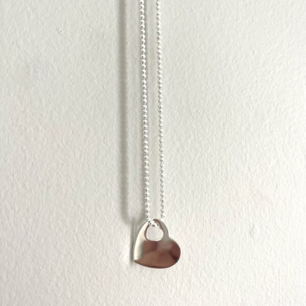 Sterling Silver Heart Tag Necklace
