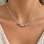 2mm Chain with 6mm Ball Beads Neckalce