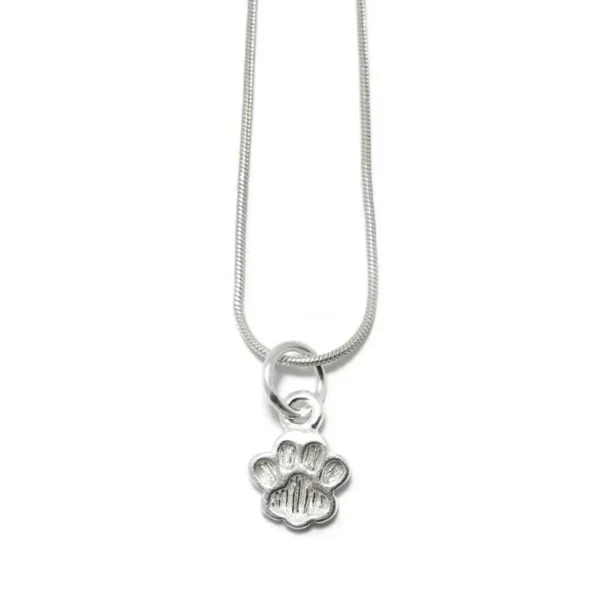 1mm Snake Chain Paw Necklace