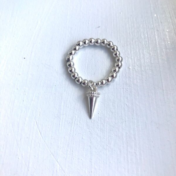 Spike Charm Ring on Elastic