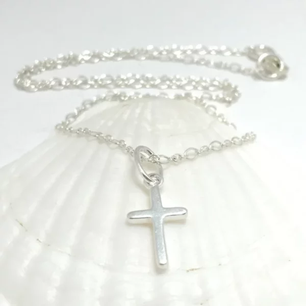 18mm x 15mm Chain Cross Silver Necklace