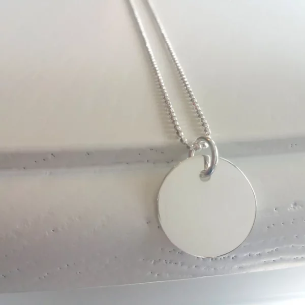 1mm Ball Bead Chain Disc Necklace