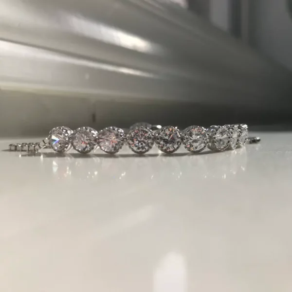 1mm Box Chain Cubic Zirconia Bracelet