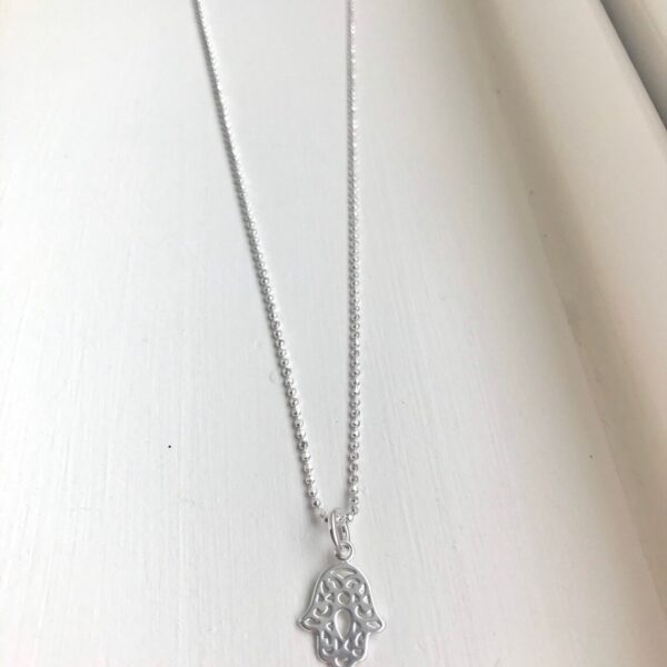 1mm Ball Chain Hamsa Necklace