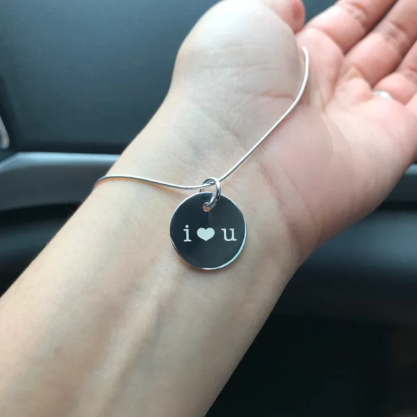 1mm Snake Chain Disc Necklace