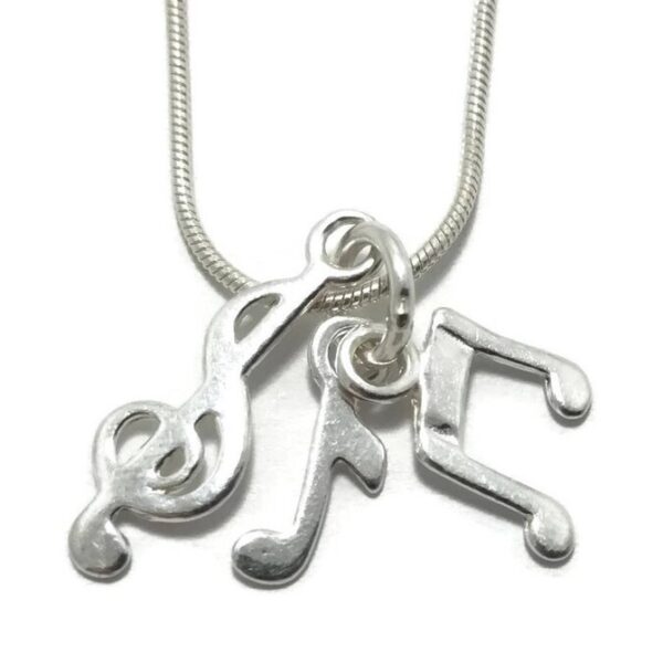 1mm Snake Chain Musical Note Necklace