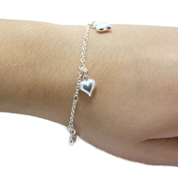 2mm Chain Hearts Charm Necklace