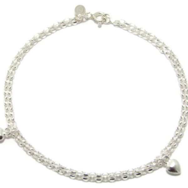 Double Heart Charm Bracelet