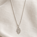 1mm Ball Chain Hamsa Necklace