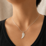 1mm Snake Chain Angel Wing Necklace