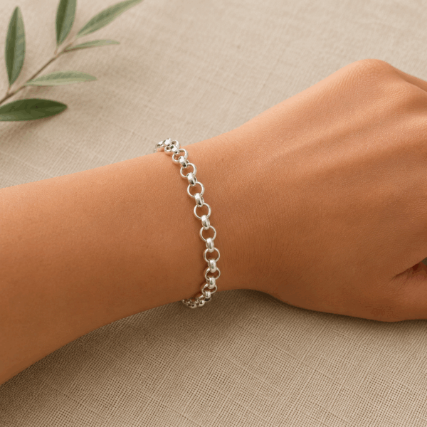 6mm Rolo Chain Silver Bracelet