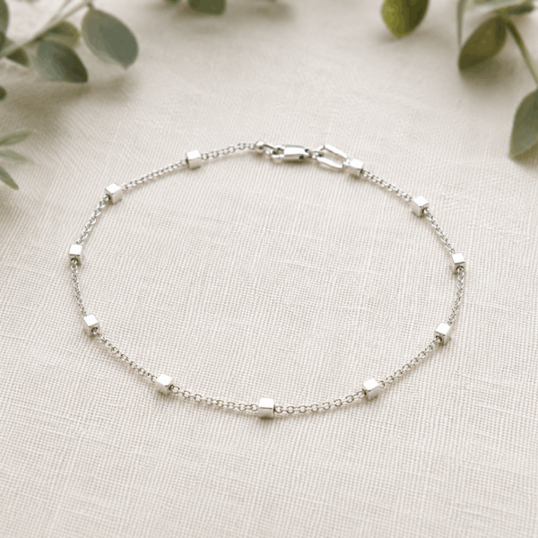 1.5mm x 2mm Chain Square Beads Bracelet