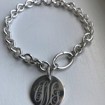 8mm x 9mm Chain Monogram Personalized Bracelet