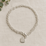 1mm & 2mm Chain Heart Bracelet