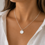 1mm Ball Bead Chain Disc Necklace