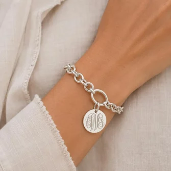 8mm x 9mm Chain Monogram Personalized Bracelet