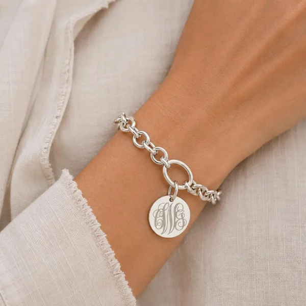8mm x 9mm Chain Monogram Personalized Bracelet
