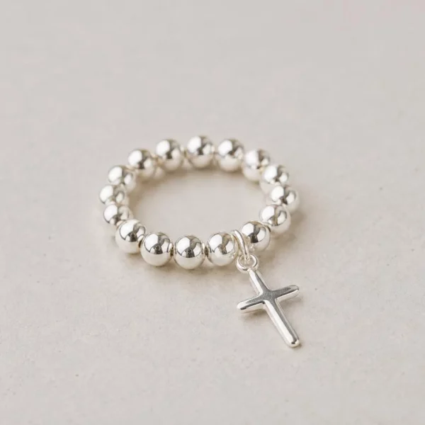 4mm Ball Beads Cross Ring