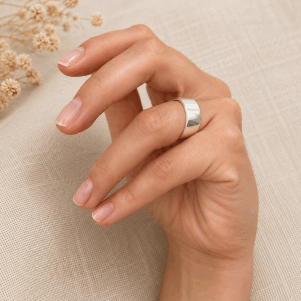 Customize silver engravable ring