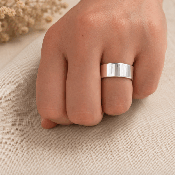 Customize silver engravable ring