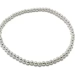 2mm Silver Ball Bead Bracelet on Elastic
