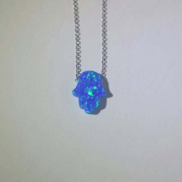 Opal Hamsa Hand Symbol necklace